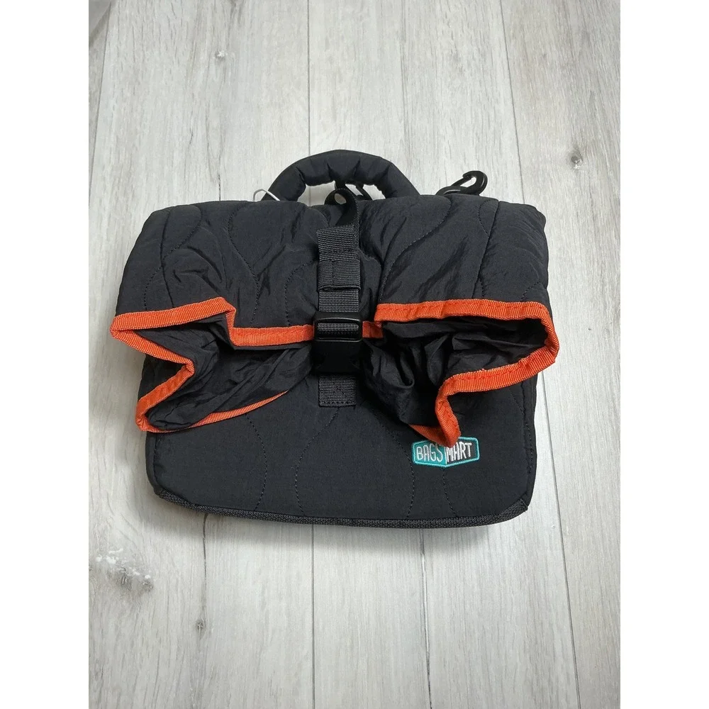 BAGSMART Insulated Cooler Bag Roll Top Lunch Tote Adjustable Black New With Tags